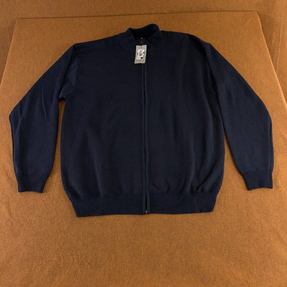 True Rock Mens Size 5XL Dark Blue Milano Full Zip Cardigan Sweater NWT